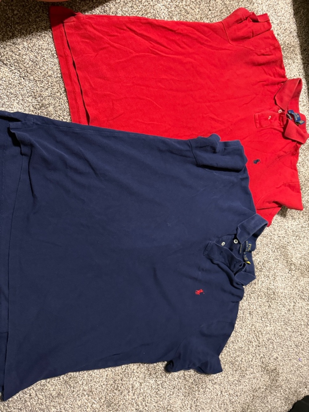Polo by Ralph Lauren Red and Navy Blue Men's Polo Shirts